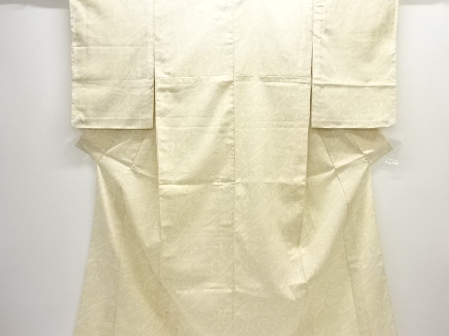 JAPANESE KIMONO / UNUSED HITOE KIMONO / SILK / SHIOZAWA / WOVEN ABSTRACT SPIRAL